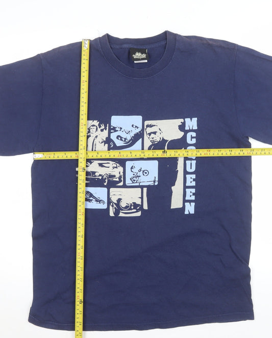 Daredevil Mens Blue Speed McQueen Graphic Retro Cotton T-Shirt L