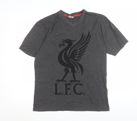 L.F.C. Men’s Grey V-Neck Short Sleeve Sports T-Shirt Size M