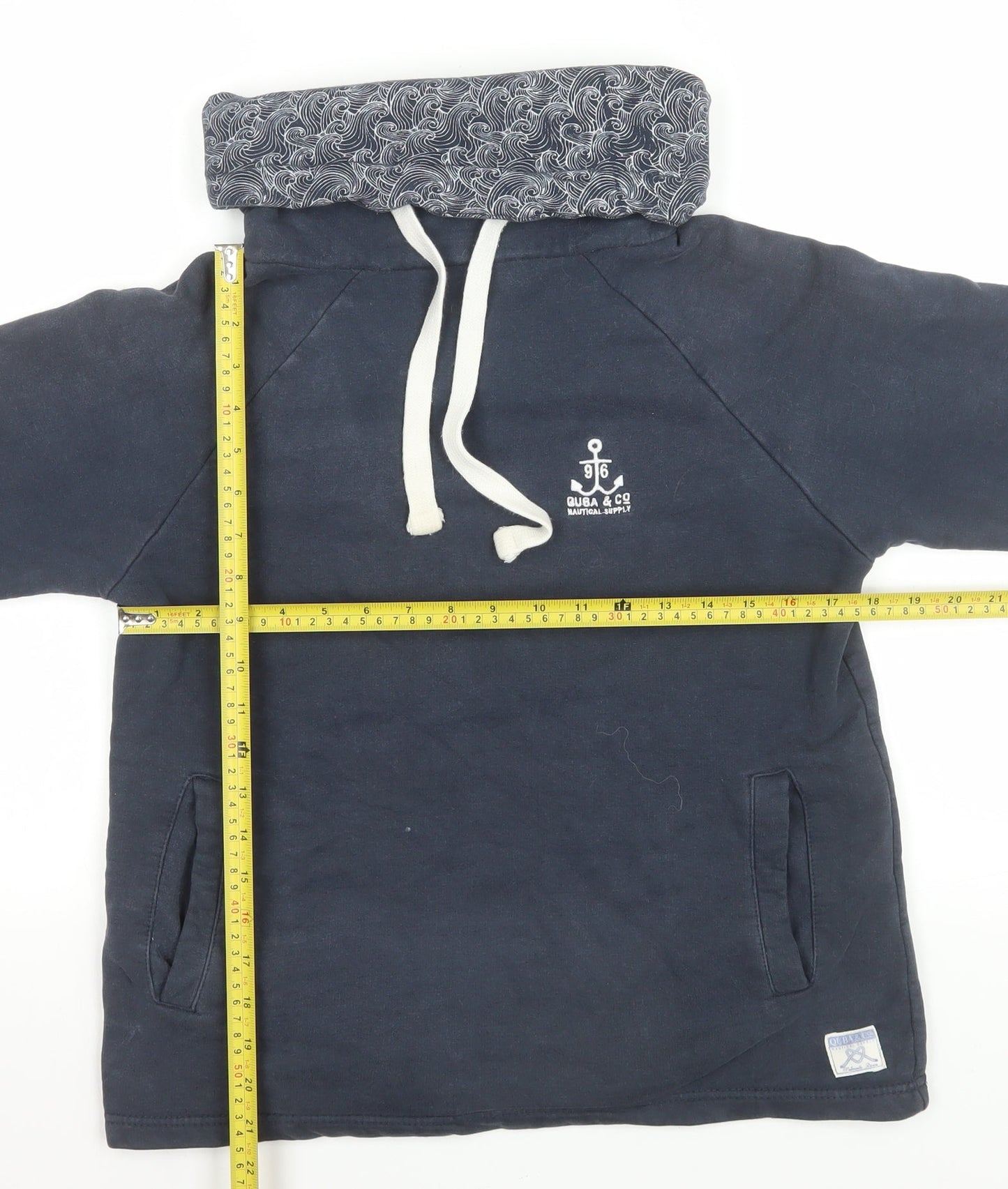 Quba & Co Navy Blue Women's Size 8 Pullover Hoodie with Anchor Logo