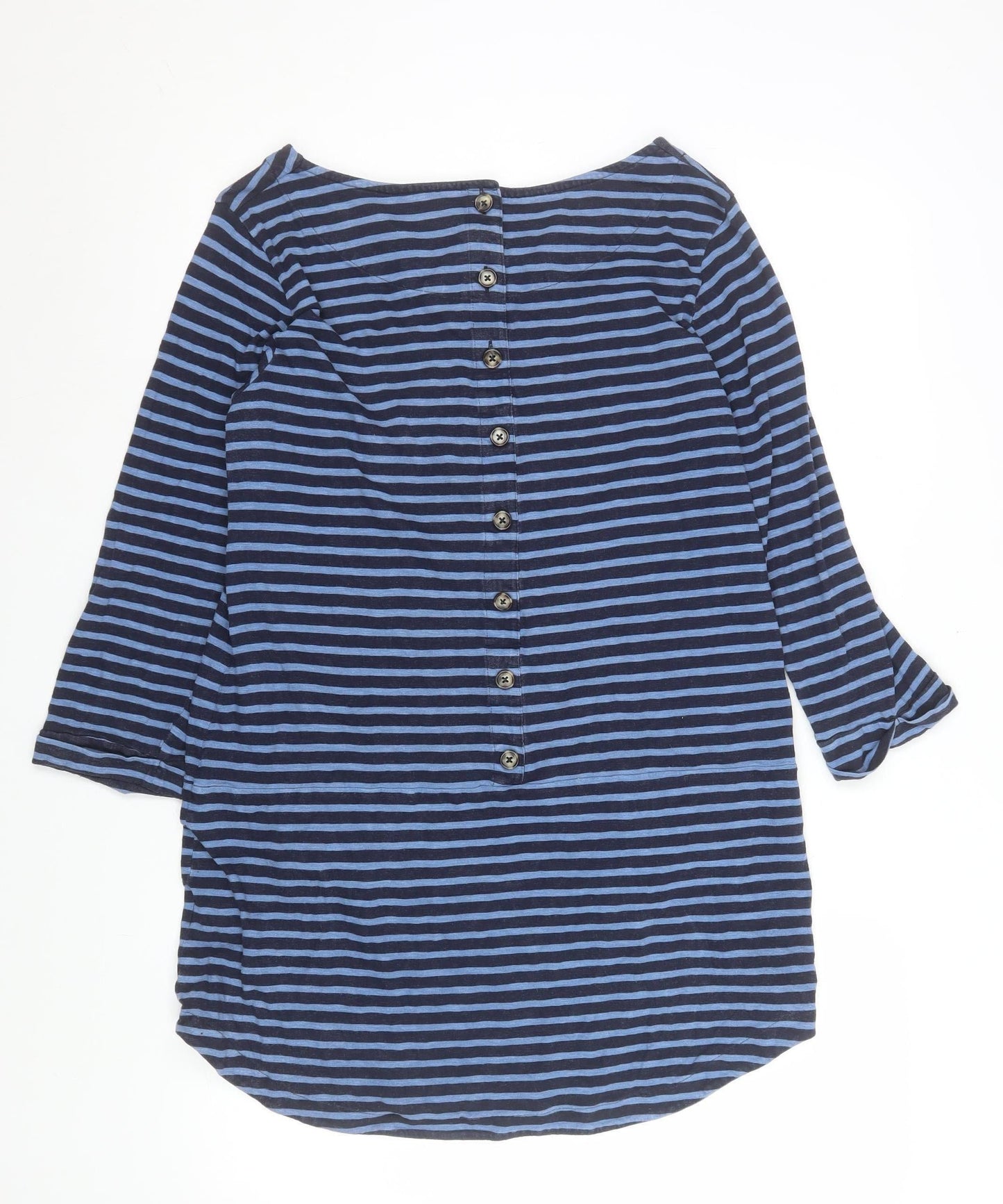 White Stuff Women's Blue Striped Cotton Shift Dress Size 12