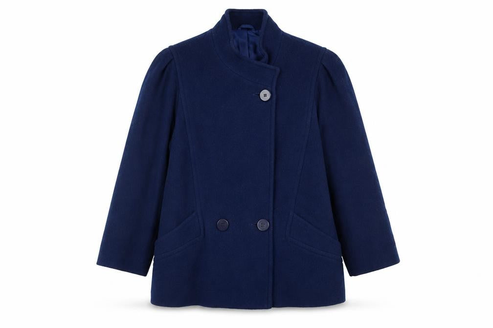 Marks & Spencer Womens Navy Wool Coat Size 18 Classic Mid-Length