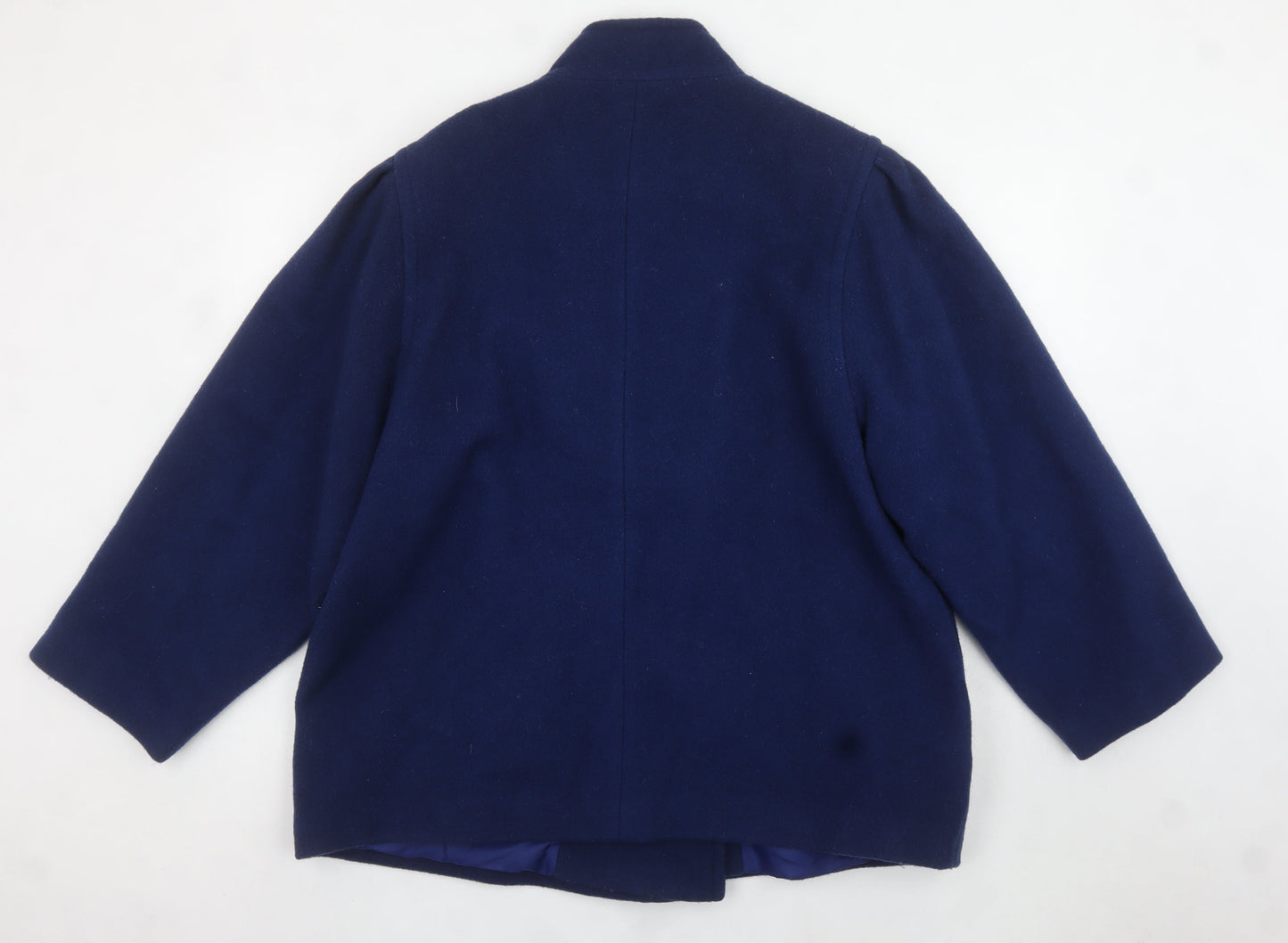 Marks and Spencer Womens Navy Wool Coat Size 18 Classic Mid-Length