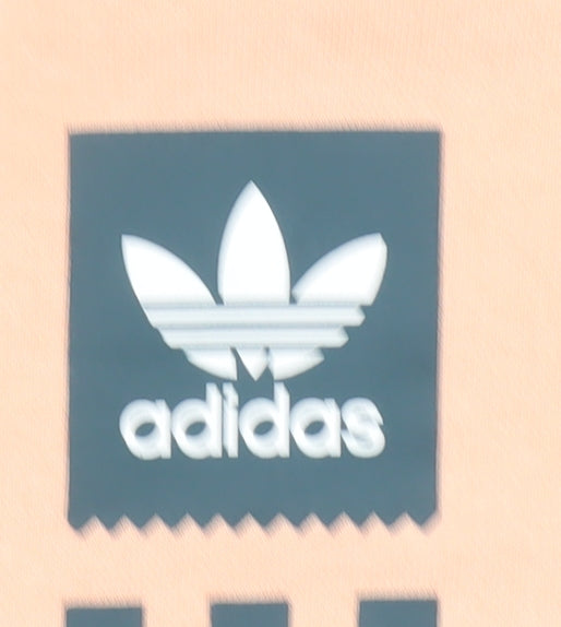 Adidas Womens Peach Hooded Pullover Sweatshirt L 78% Cotton Casual