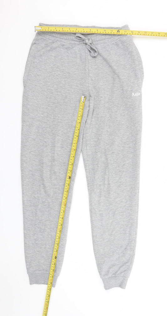 MP Women Grey Jogger Trousers S Jersey Elastic Waist Comfort Fit