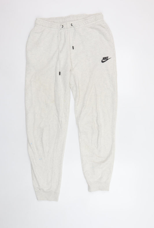 Nike Women’s Grey Jogger Sweatpants Small Elastic Waist Logo Sportswear
