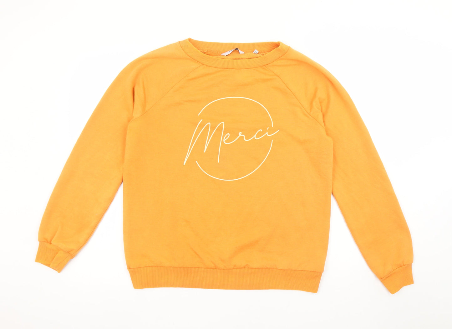 Next Women’s Orange Merci Pullover Sweatshirt M Cotton Blend