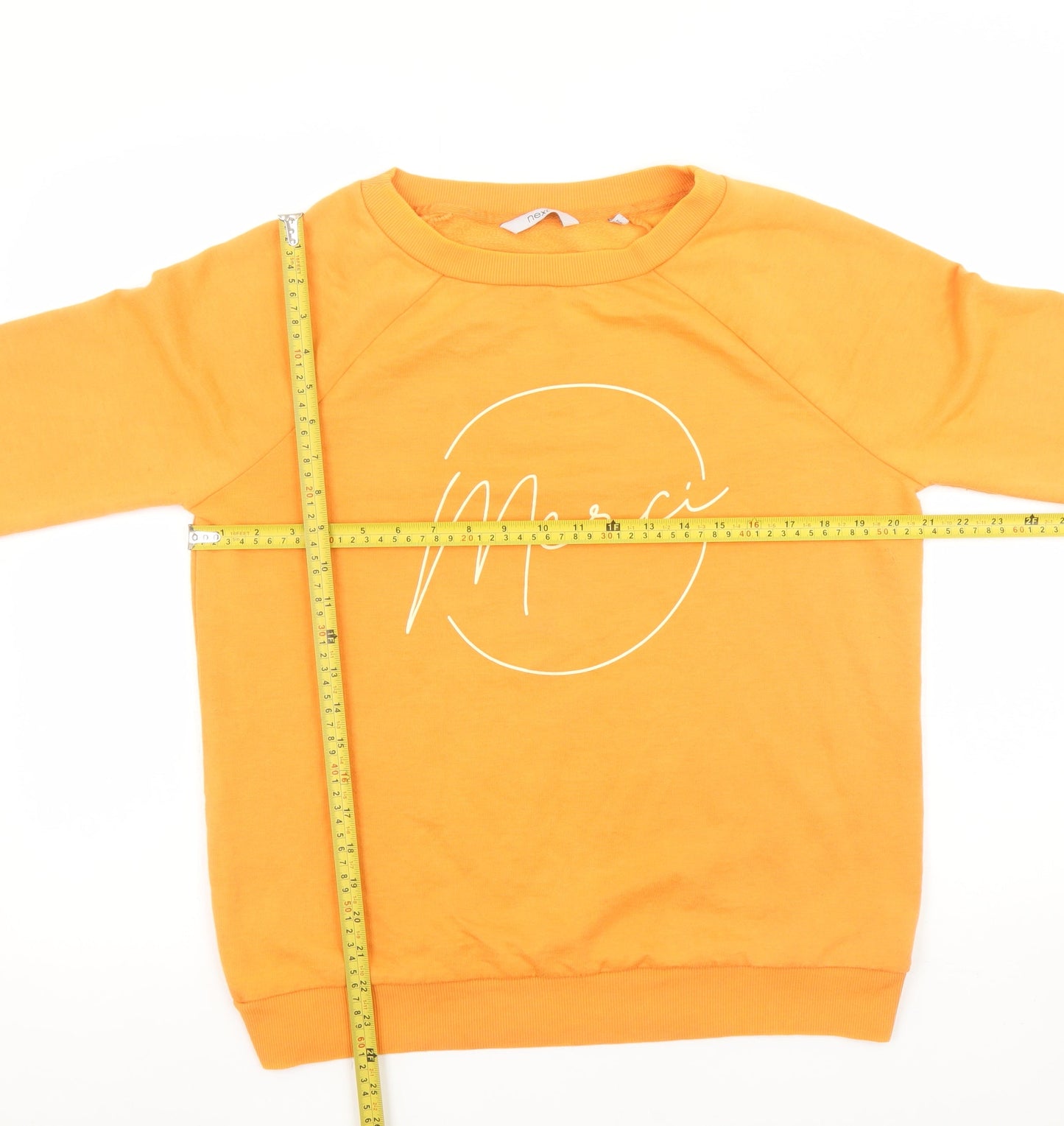 Next Women’s Orange Merci Pullover Sweatshirt M Cotton Blend