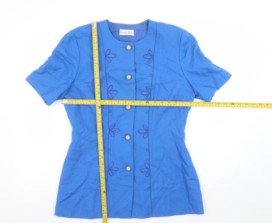 Condici Set Women's Blue Short Sleeve Suit Top Size 12