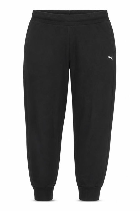 Puma Womens Black Fleece Joggers L Logo Casual Sportswear