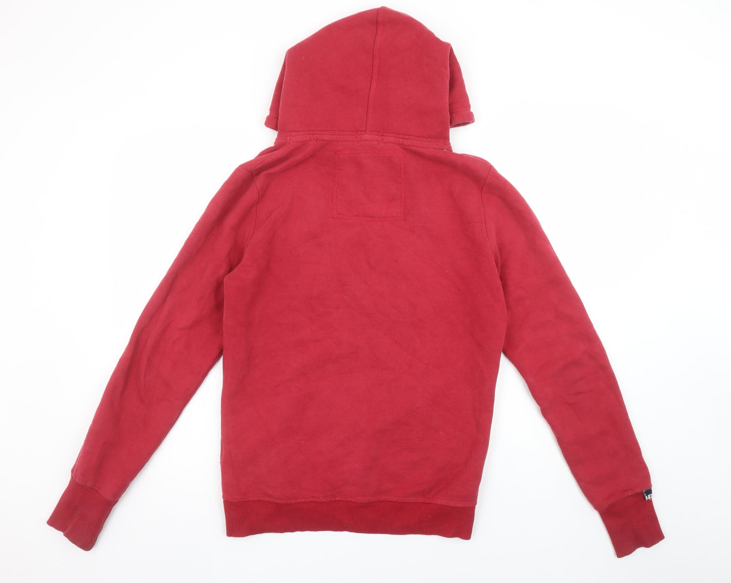 Superdry Women Red Pullover Hoodie Large Cotton Blend Graphic Print