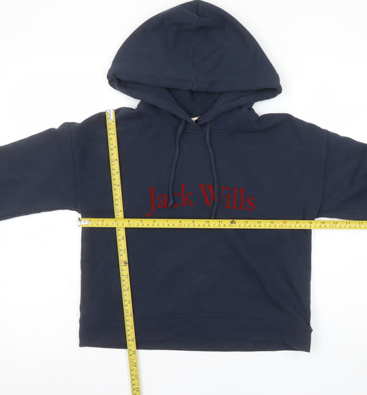 Womens UK 8 Regular Jack Wills Blue Pullover Hoodie
