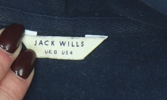 Womens UK 8 Regular Jack Wills Blue Pullover Hoodie