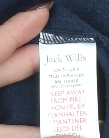 Womens UK 8 Regular Jack Wills Blue Pullover Hoodie