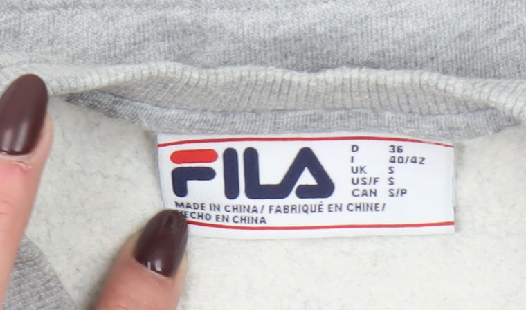 Womens UK S Regular FILA Grey Pullover Sweatshirt