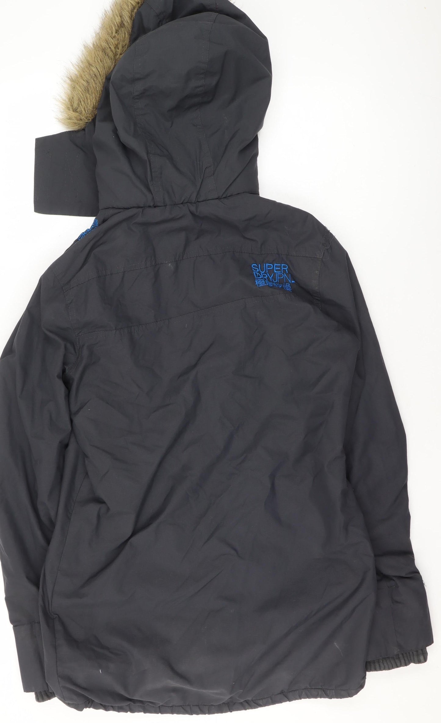 Superdry Men's Black Parka Coat Size S Winter Hooded Jacket