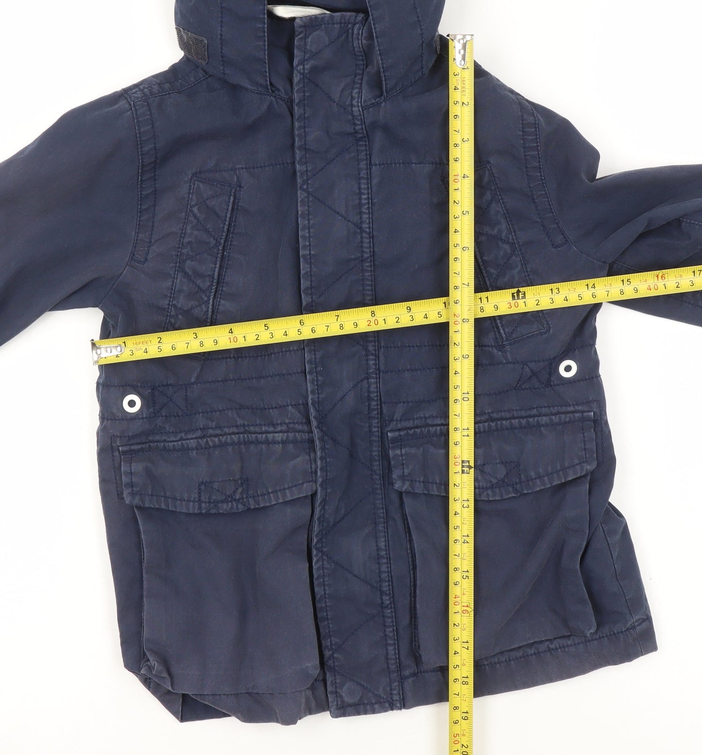 Gap Kids Boys Blue 4-5 Years Hooded Windbreaker Jacket with Pockets