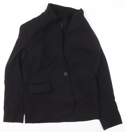 Marks and Spencer Womens Black Size 8 Single-Breasted Blazer Jacket