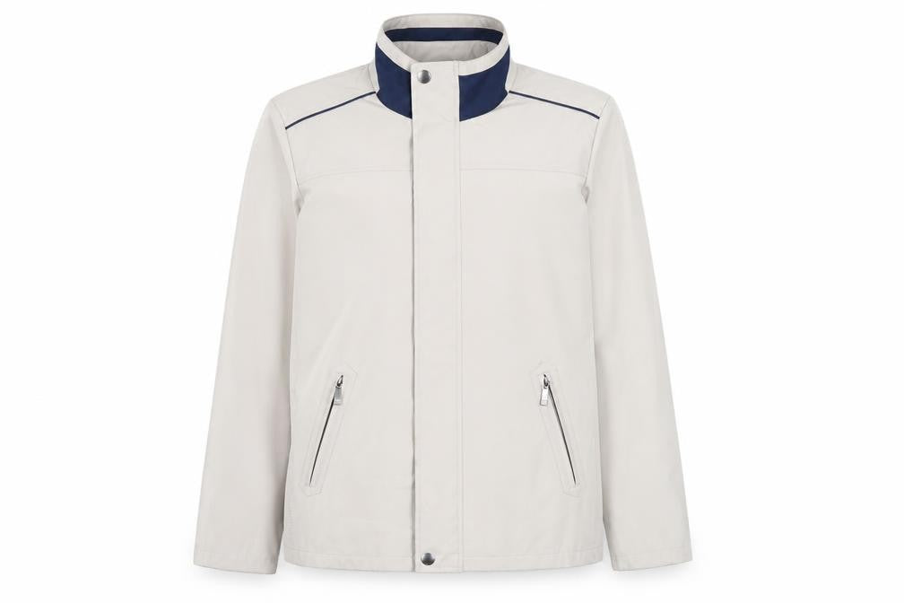 ADMÉ Womens Beige Lightweight Mid-Length Zip Jacket Size S