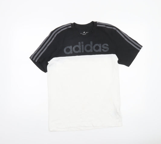 Adidas Men’s Black White Climalite Cotton Colourblock T-Shirt XS