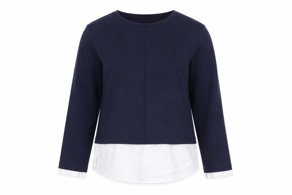 Gallery Women’s Blue Long Sleeve Layered Style Blouse Size S