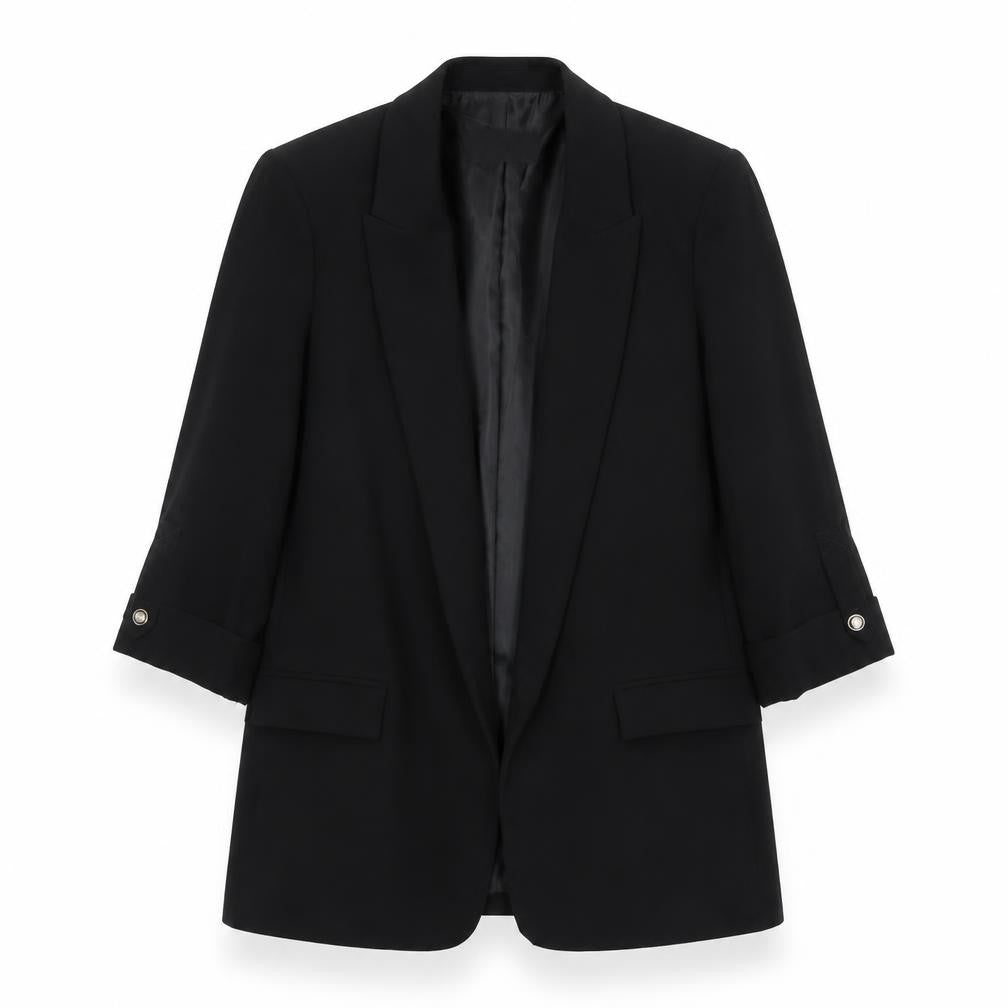 Zara Basic Women's Black Polyester Single-Breasted Blazer Size S