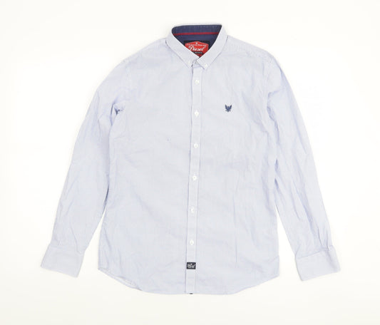 Diesel Boys Blue Button-Down Long Sleeve Cotton Shirt Age 13