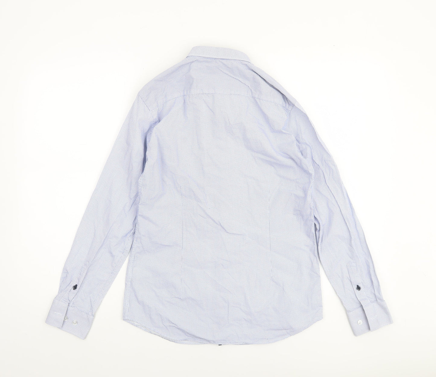 Diesel Boys Blue Button-Down Long Sleeve Cotton Shirt Age 13