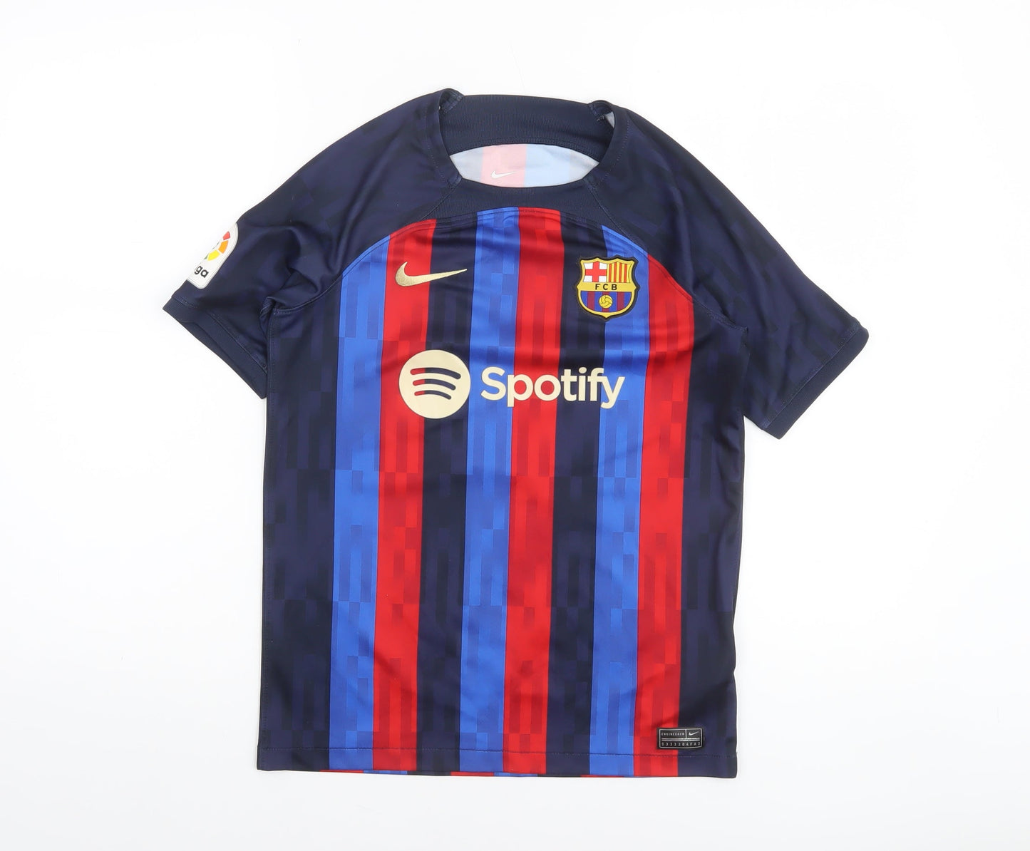 Nike Boys Multicoloured L Barcelona Football Shirt Athletic Dri-Fit Top