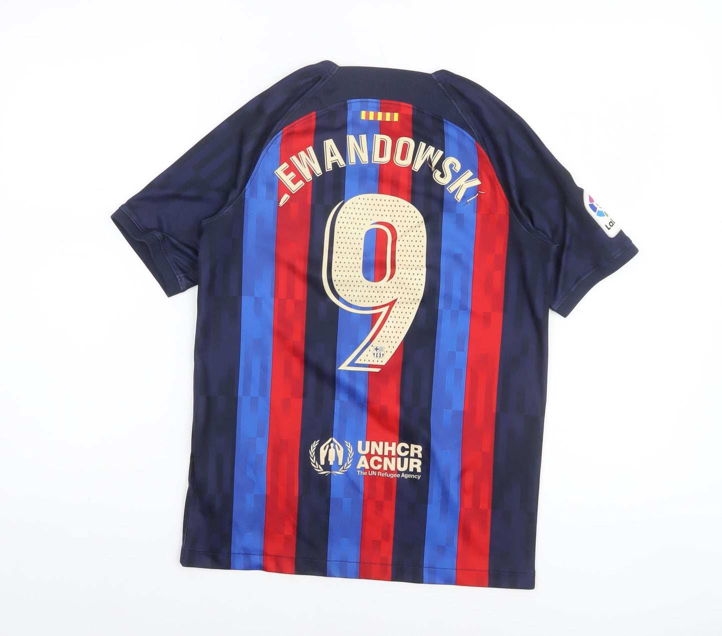 Nike Boys Multicoloured L Barcelona Football Shirt Athletic Dri-Fit Top