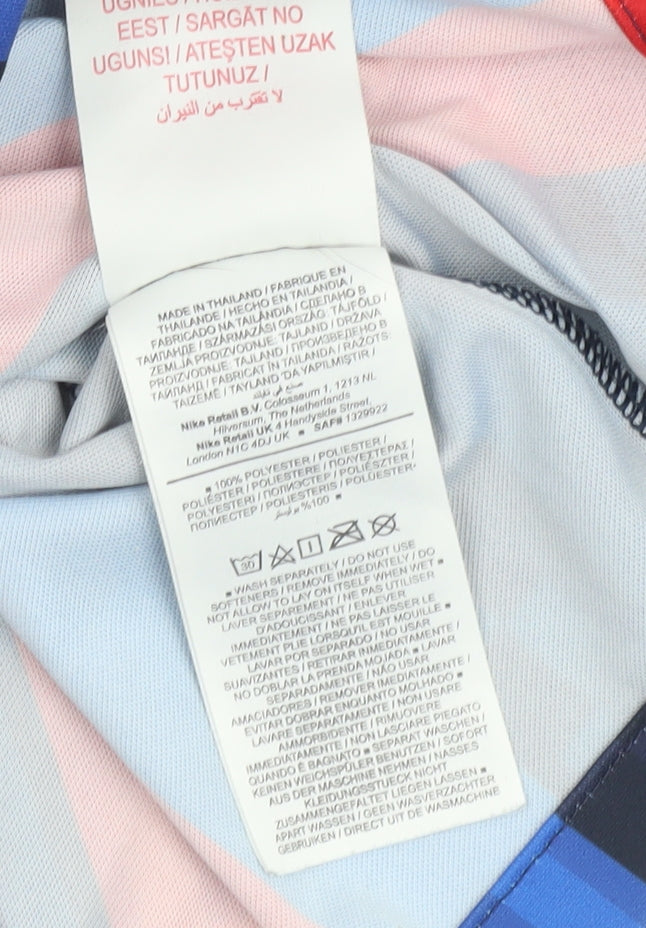 Nike Boys Multicoloured L Barcelona Football Shirt Athletic Dri-Fit Top