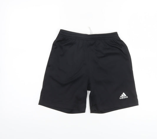 adidas Boys Black Athletic Sports Shorts Size 12 Years Lightweight Activewear