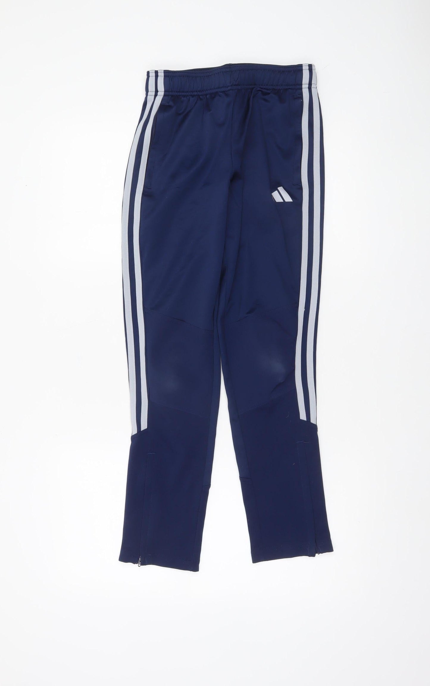 Adidas Boys Blue 12 Years Jogger Trousers with Stripes and Elastic Waist