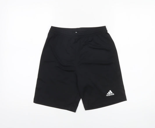 Adidas Boys Black 13-14 Years Athletic Sports Shorts Quick Dry