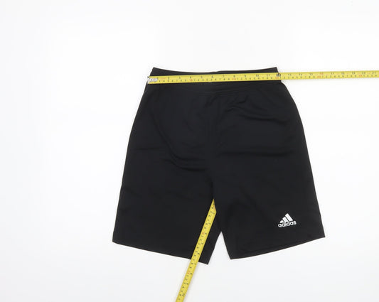Adidas Boys Black 13-14 Years Athletic Sports Shorts Quick Dry