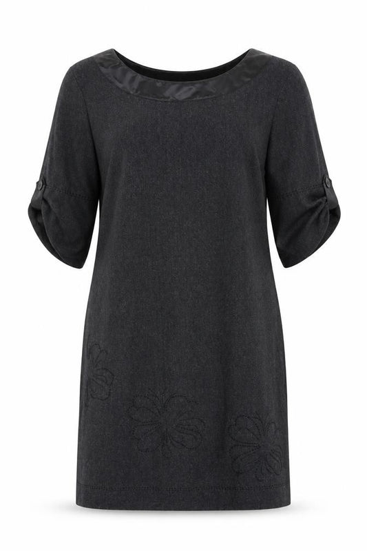 Fat Face Women’s Grey Wool Blend Knee Length Shift Dress Size 12