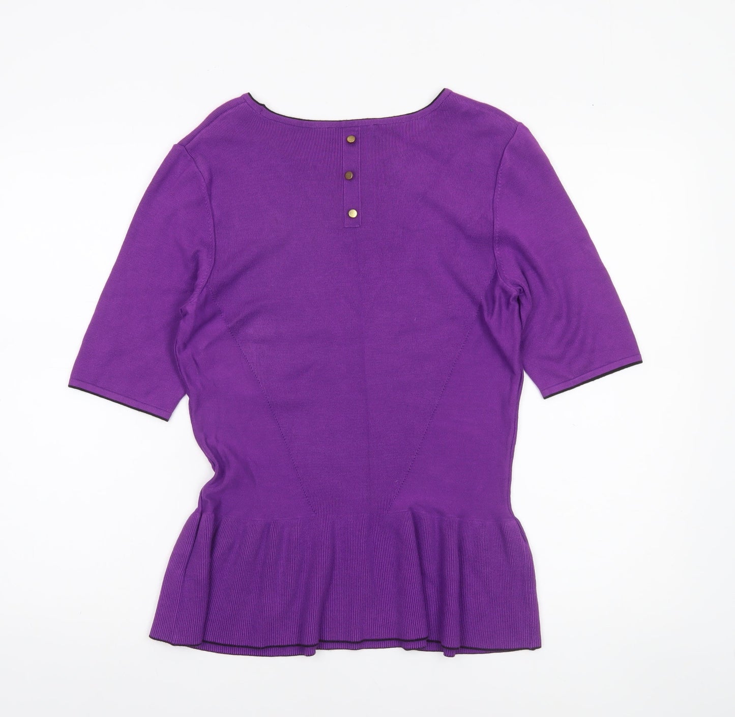 Marks and Spencer Per Una Women's Purple Peplum Knit Jumper Size 14