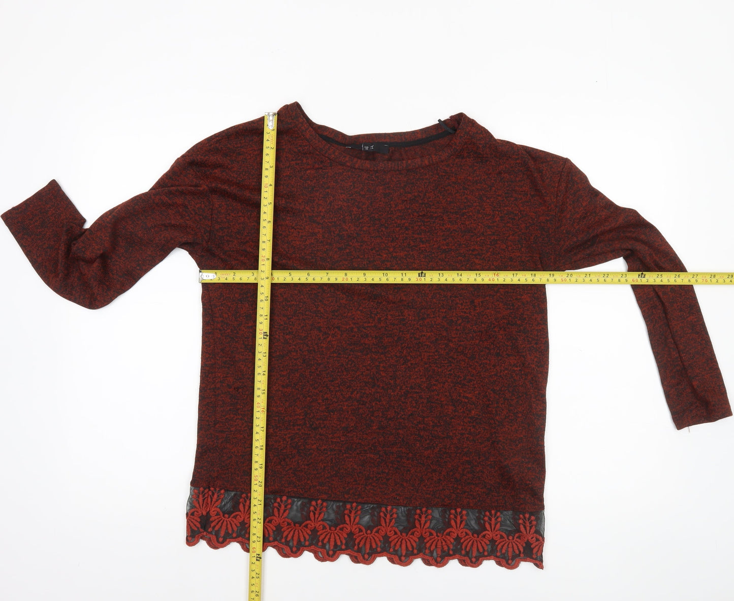 Next Women’s Red Knit Jumper Size 10 Long Sleeve Boat Neck