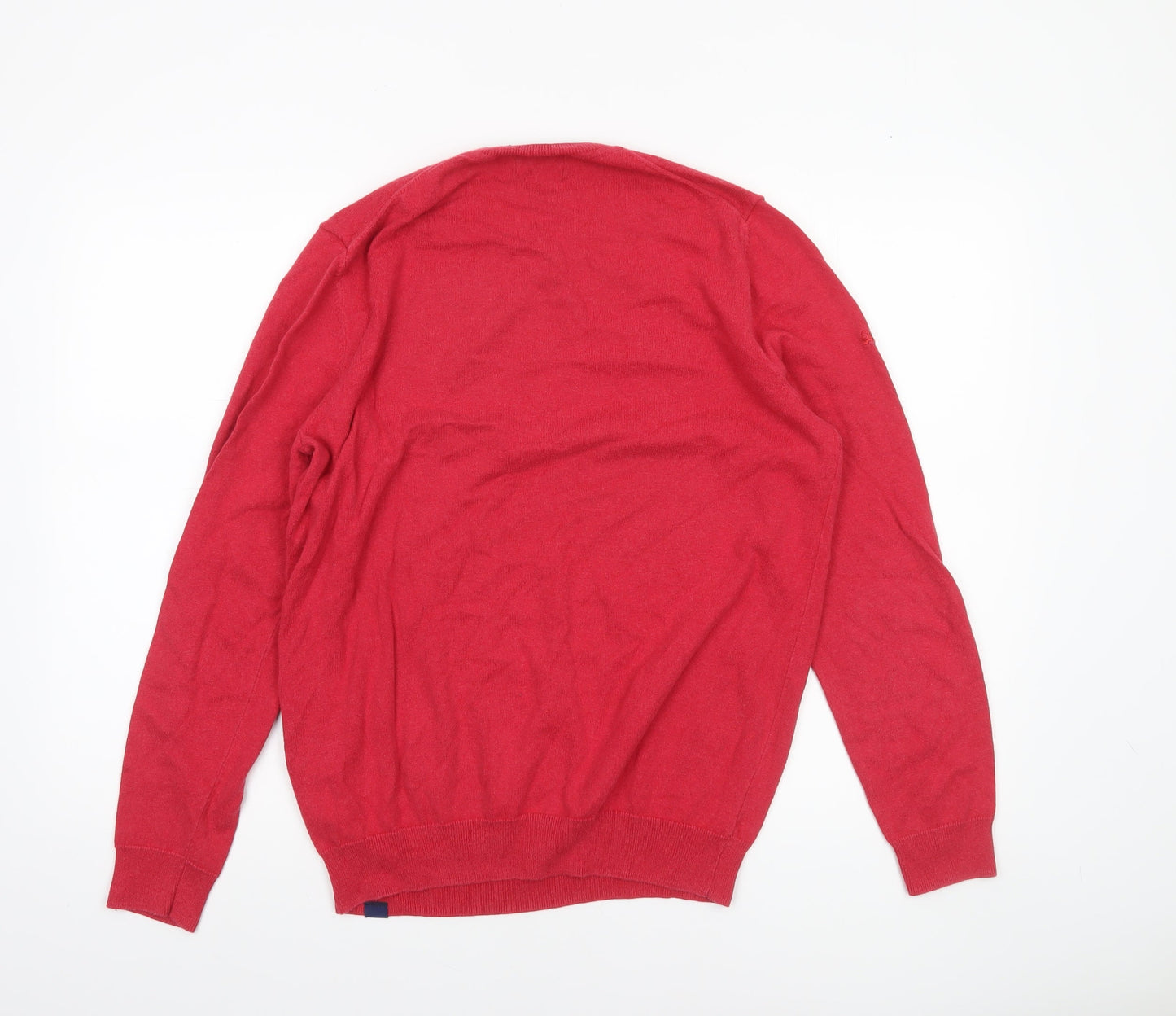 Superdry Men's Red Cotton Crew Neck Pullover Jumper Size M