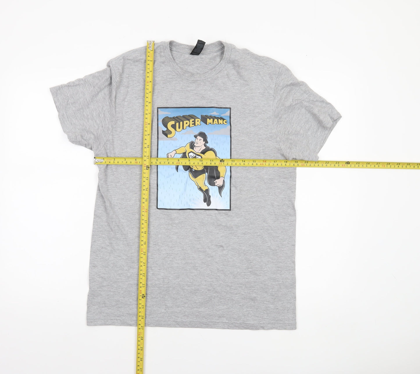 Gildan Men’s Grey Super Manc Graphic T-Shirt Size M