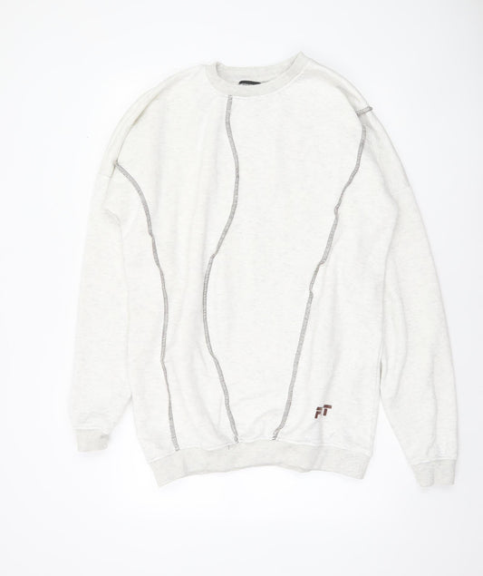PrettyLittleThing Women’s Beige Pullover Sweatshirt Size 10 Cotton Blend