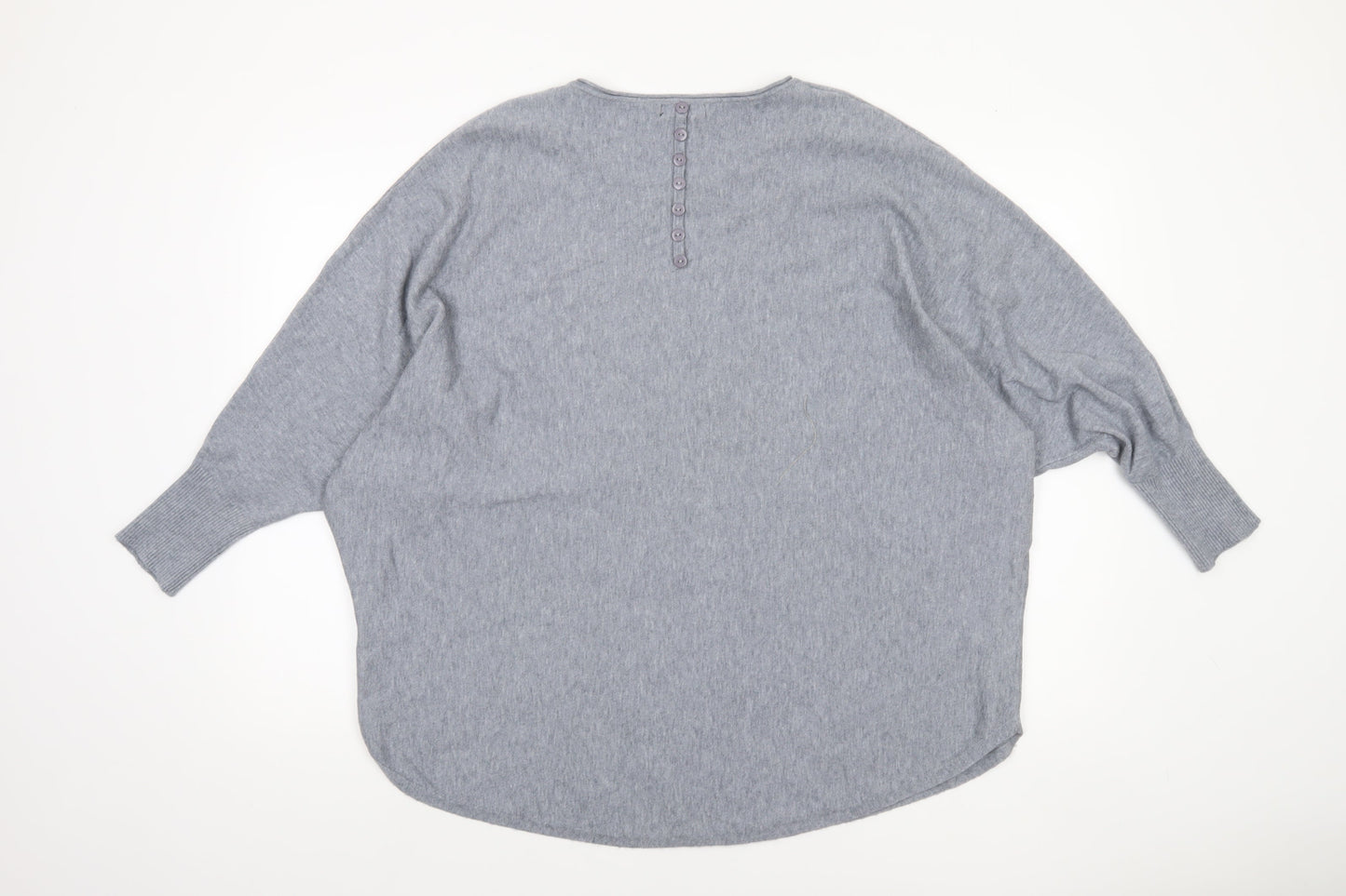 Obsession Women Grey One Size Relaxed Knit Pullover Jumper