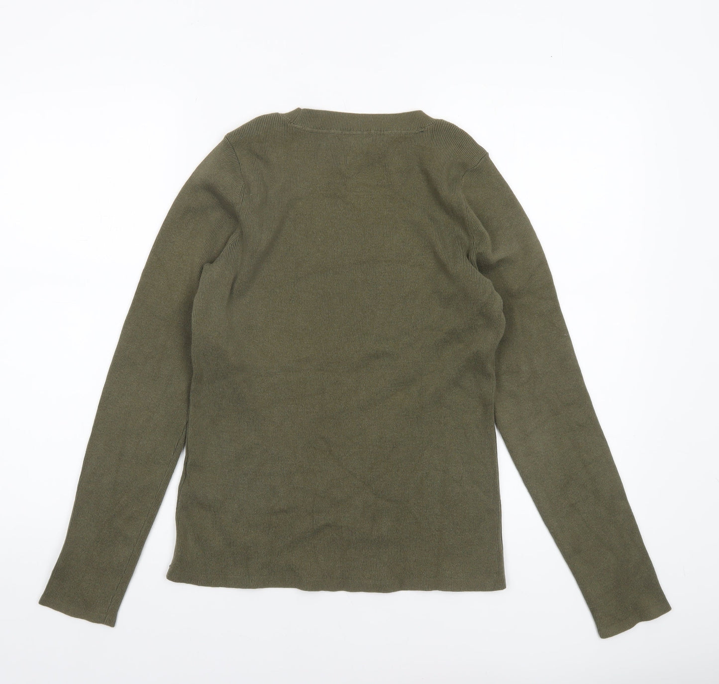 Tommy Hilfiger Women's Green Crew Neck Cotton Knit Jumper Size M