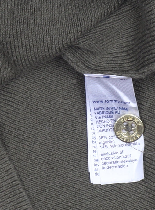 Tommy Hilfiger Women's Green Crew Neck Cotton Knit Jumper Size M