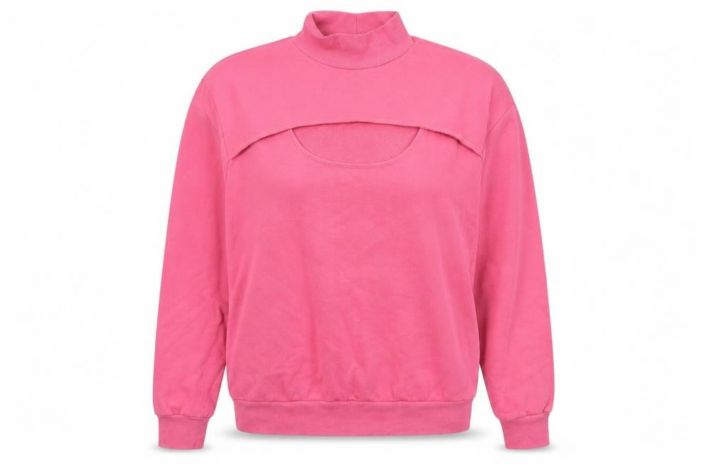 t.la Women Pink Medium Pullover Sweatshirt with Cut-Out Detail