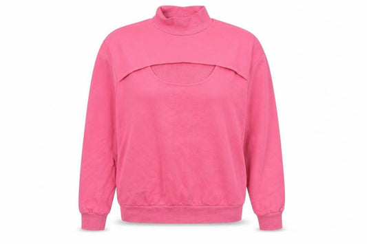 t.la Women Pink Medium Pullover Sweatshirt with Cut-Out Detail