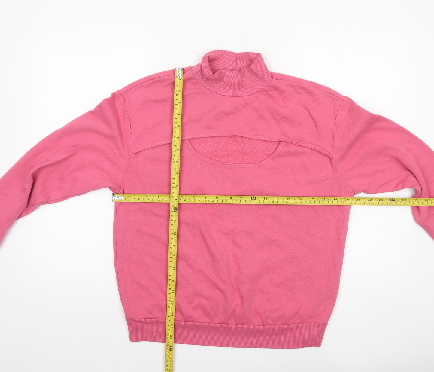 t.la Women Pink Medium Pullover Sweatshirt with Cut-Out Detail