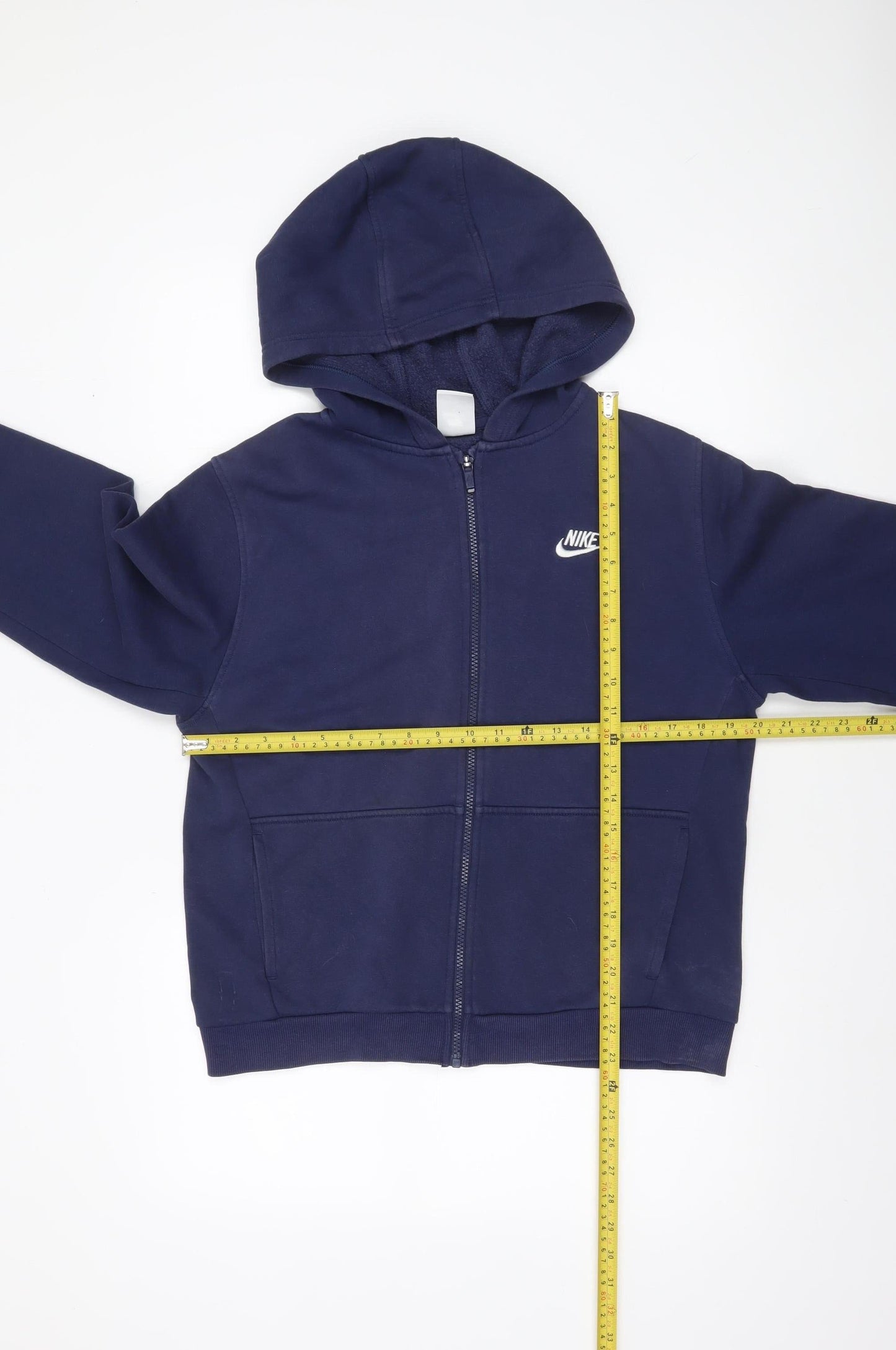Nike Boys Navy Full Zip Hoodie XL 158-170cm Fleece Cotton Blend