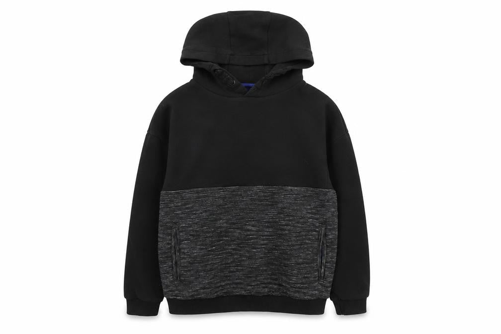 Marks and Spencer Boys Black Pullover Hoodie 12-13 Years Cotton Blend