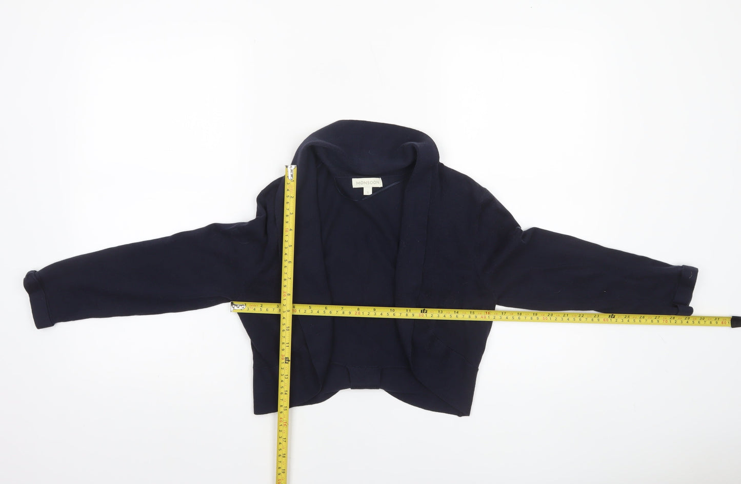 Monsoon Women Blue Small Knit Cardigan Long Sleeve Open Front