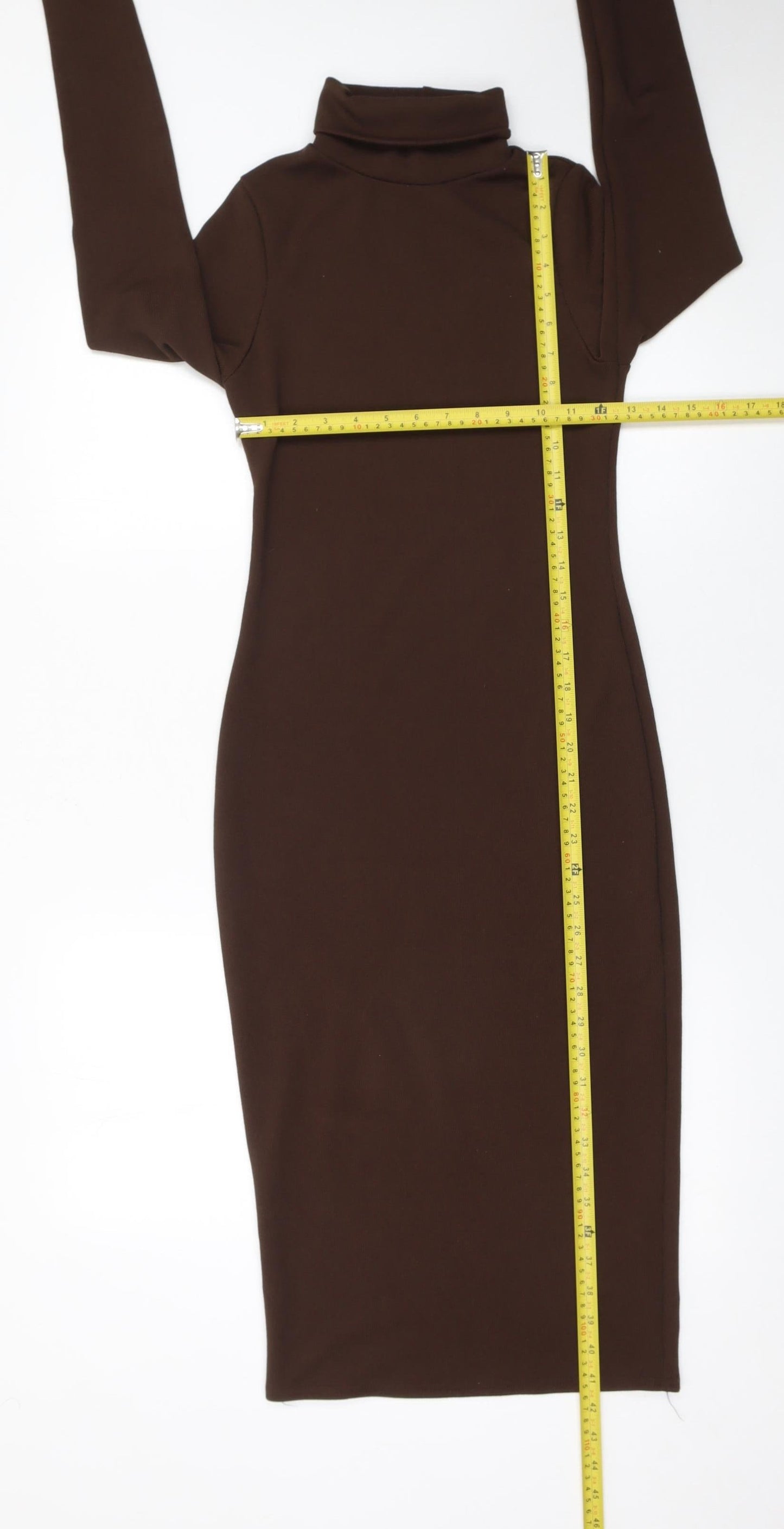I Saw It First Women's Brown Bodycon Midi Roll Neck Dress Size 6